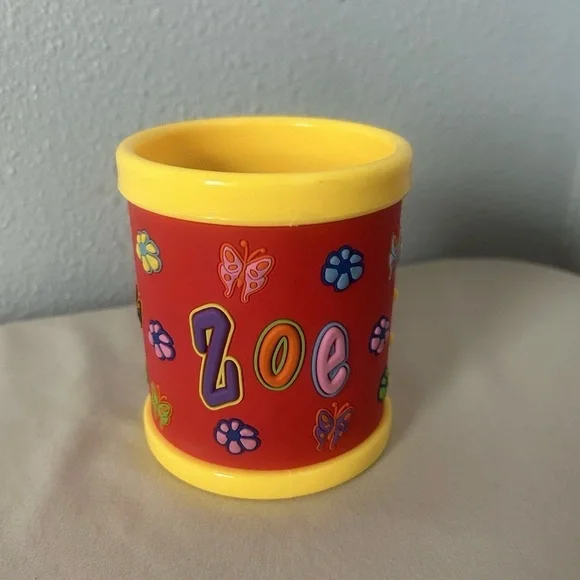 Personalized Zoe Yellow & Red Pencil Cup - Picture 4 of 4